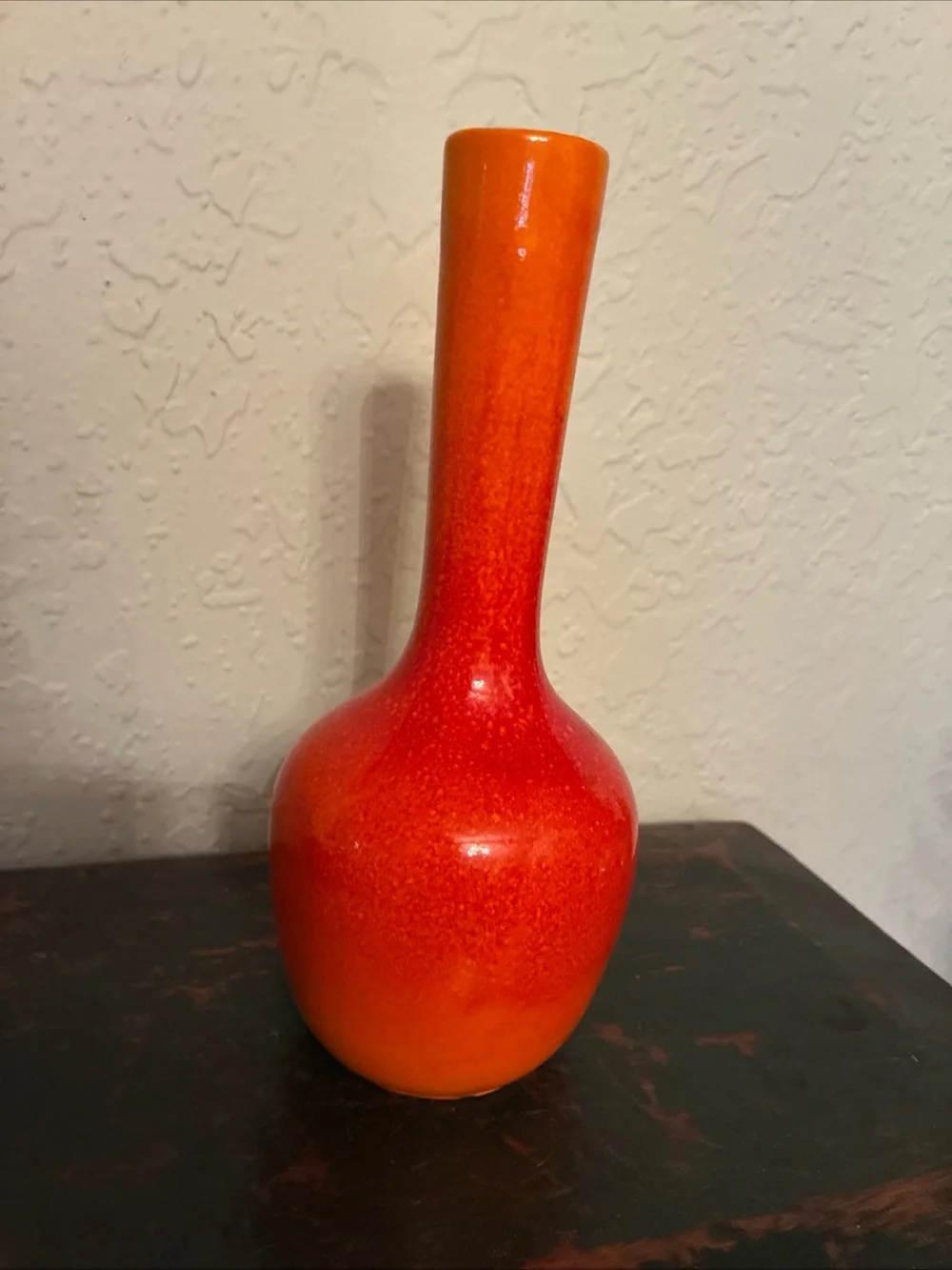 Royal Haeger 7.5” orange vase art pottery MCM